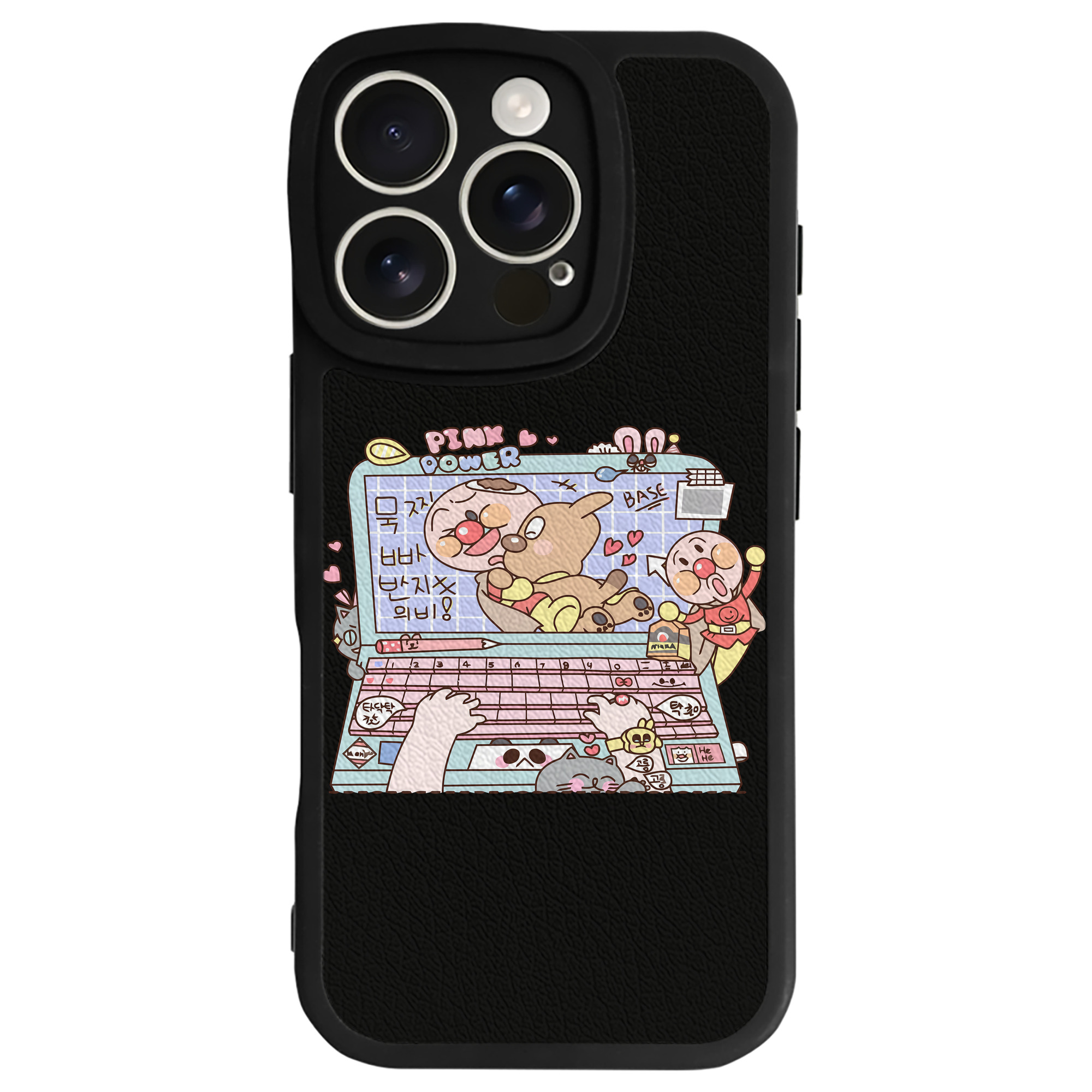 （画像用） アンパンマン Anpanman 【iPhone 16シリーズ対応】シリコンスマホケース（レザー調） 材質：シリコン